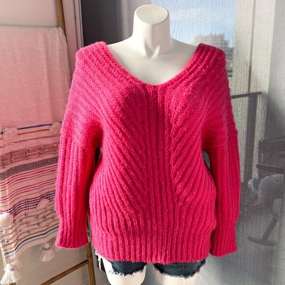 Cuyana Pinm Wool Alpaca Blend V-Neck Chunky Knit Slouchy Sweater Women’s XS / S - Picture 1 of 8